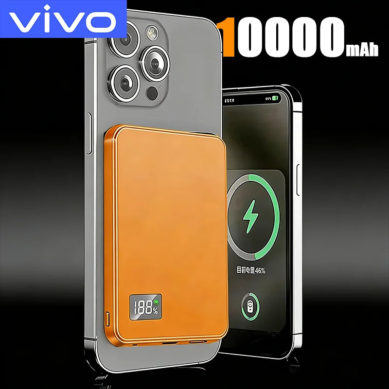 CoolBreeze Slim Magnetic Power Bank — 10,000mAh, Wireless & Fast Charge