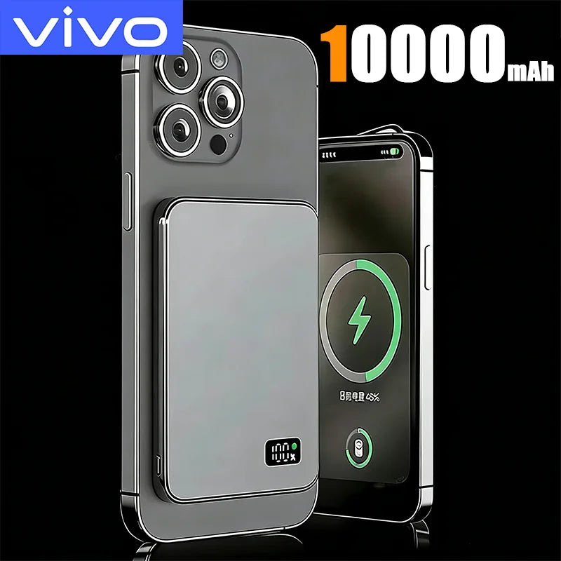 CoolBreeze Slim Magnetic Power Bank — 10,000mAh, Wireless & Fast Charge