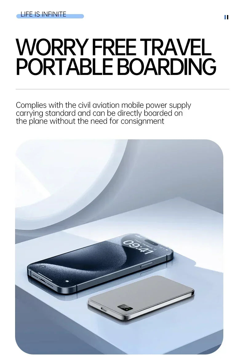 CoolBreeze Slim Magnetic Power Bank — 10,000mAh, Wireless & Fast Charge
