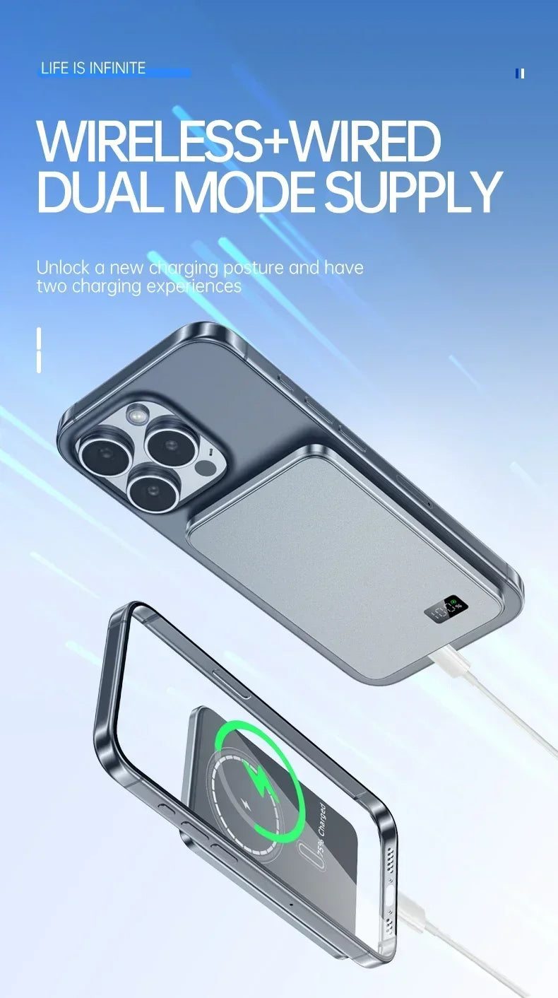 CoolBreeze Slim Magnetic Power Bank — 10,000mAh, Wireless & Fast Charge