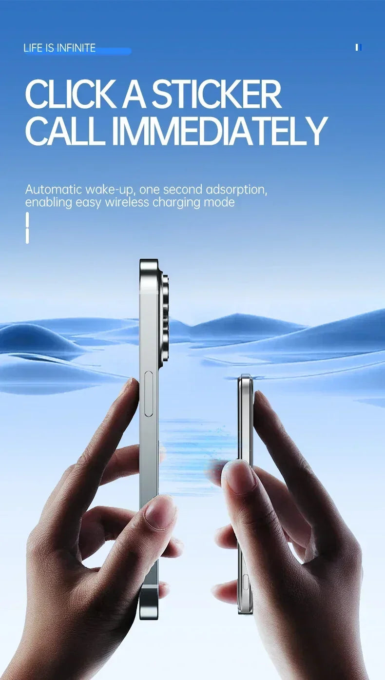 CoolBreeze Slim Magnetic Power Bank — 10,000mAh, Wireless & Fast Charge